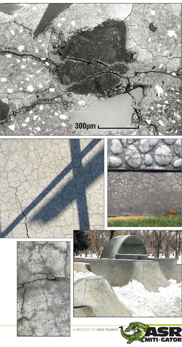 examples alkali silica reaction (ASR) in concrete